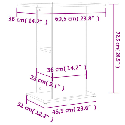 Support d'aquarium blanc brillant 60,5x36x72,5 cm