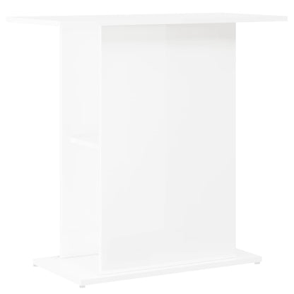 Support d'aquarium blanc brillant 75x36x72,5 cm bois ingénierie