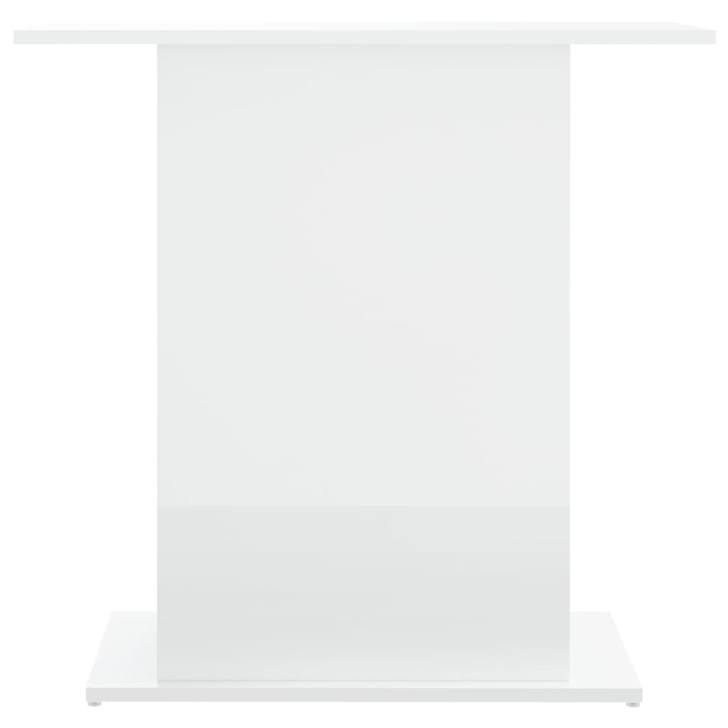 Support d'aquarium blanc brillant 75x36x72,5 cm bois ingénierie