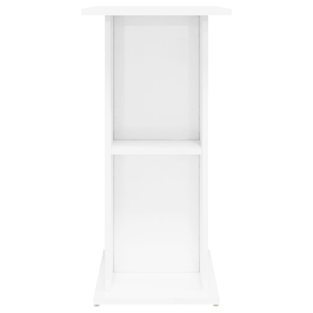 Support d'aquarium blanc brillant 75x36x72,5 cm bois ingénierie