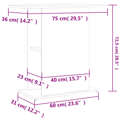 Support d'aquarium blanc brillant 75x36x72,5 cm bois ingénierie