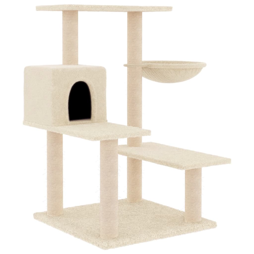 Arbre à chat avec griffoirs en sisal crème 82,5 cm