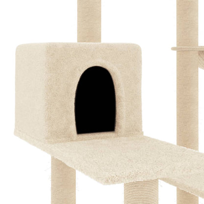 Arbre à chat avec griffoirs en sisal crème 82,5 cm