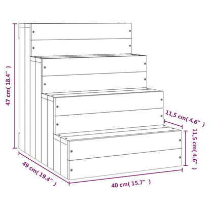 Escalier pour animaux de compagnie 40x49x47 cm Bois de pin