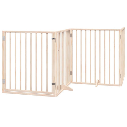 Barrière pour chien avec porte pliable 6 panneaux bois peuplier Hauteur 90cm