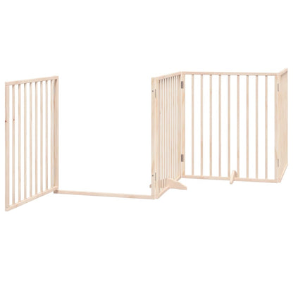 Barrière pour chien avec porte pliable 6 panneaux bois peuplier Hauteur 90cm