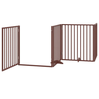 Barrière pour chien avec porte pliable 6 panneaux bois peuplier Hauteur 90cm