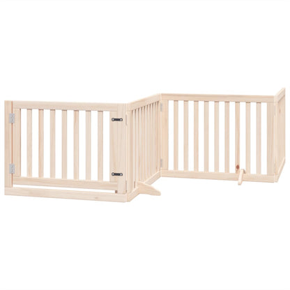 Barrière pour chien avec porte pliable 6 panneaux bois peuplier Hauteur 60cm