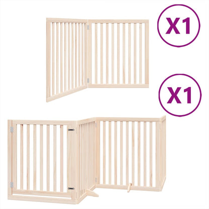 Barrière pour chien avec porte pliable 6 panneaux bois peuplier Hauteur 90cm