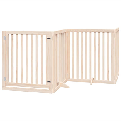 Barrière pour chien avec porte pliable 6 panneaux bois peuplier Hauteur 90cm