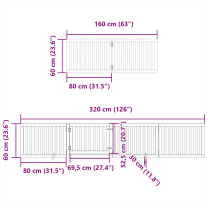 Barrière pour chien avec porte pliable 6 panneaux bois peuplier Hauteur 60cm