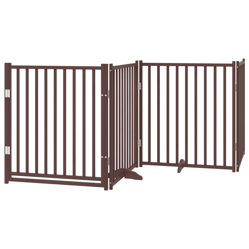 Barrière pour chien avec porte pliable 6 panneaux bois peuplier Hauteur 90cm