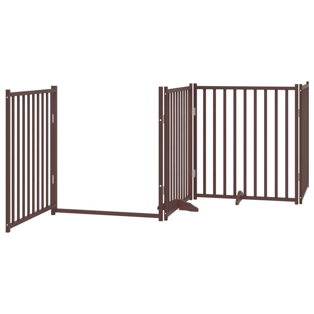 Barrière pour chien avec porte pliable 6 panneaux bois peuplier Hauteur 90cm