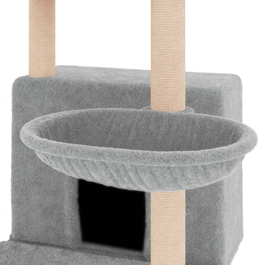 Arbre à chat avec griffoirs en sisal gris clair 132 cm