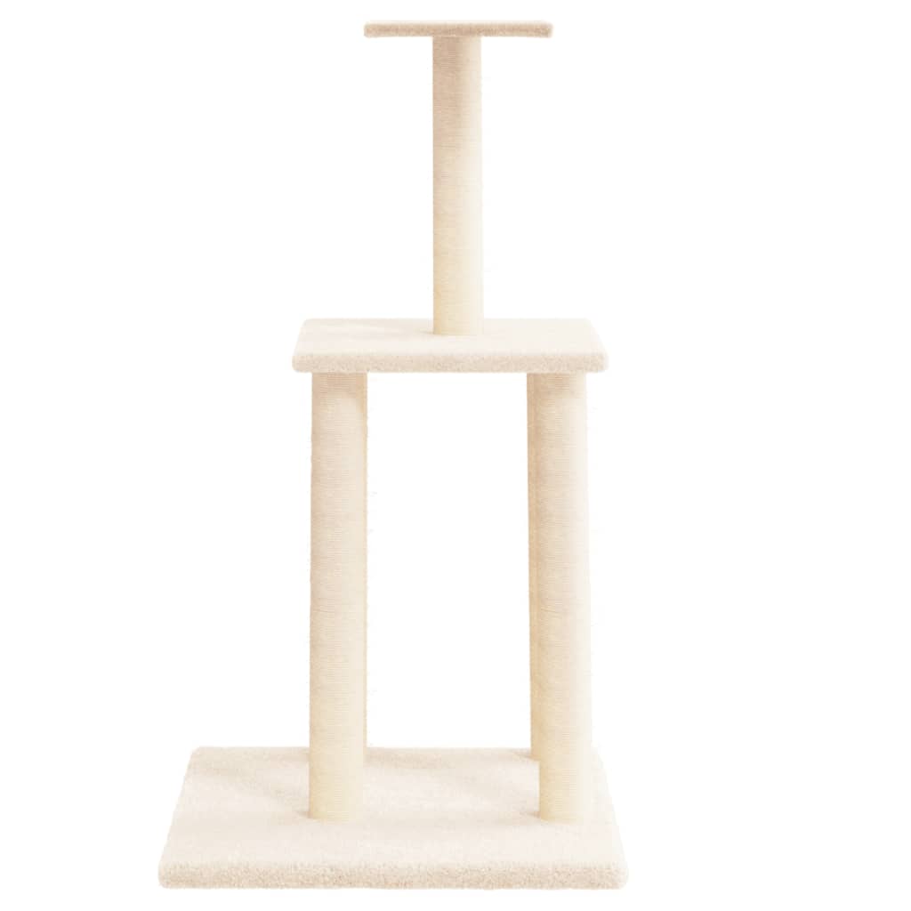 Arbre à chat avec griffoirs en sisal crème 85,5 cm