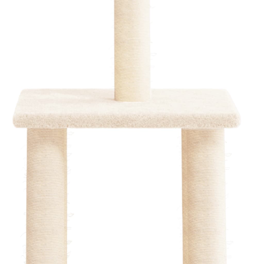 Arbre à chat avec griffoirs en sisal crème 85,5 cm