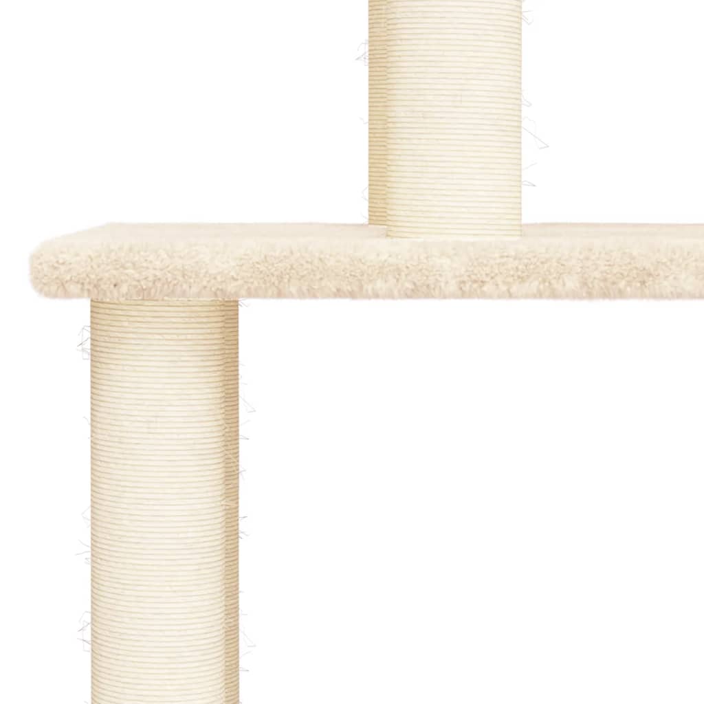 Arbre à chat avec griffoirs en sisal crème 183 cm