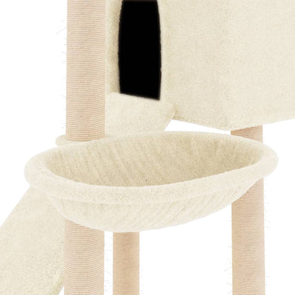 Arbre à chat avec griffoirs en sisal Crème 153 cm