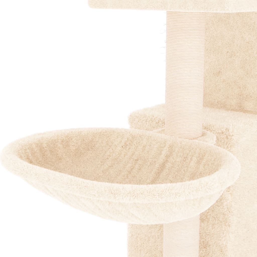 Arbre à chat avec griffoirs en sisal Crème 83 cm