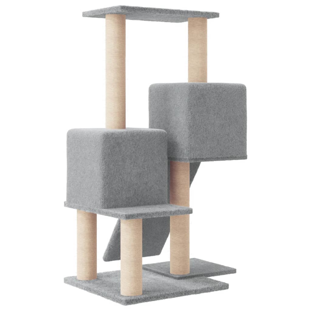 Arbre à chat avec griffoirs en sisal Gris clair 82 cm