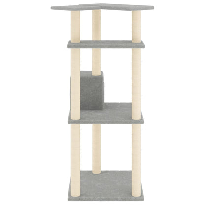 Arbre à chat avec griffoirs en sisal gris clair 123 cm