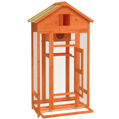 Maison à oiseaux marron 91,5x53x170 cm bois massif de pin