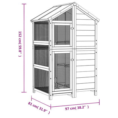 Maison à oiseaux marron 97x81x152 cm bois massif de pin