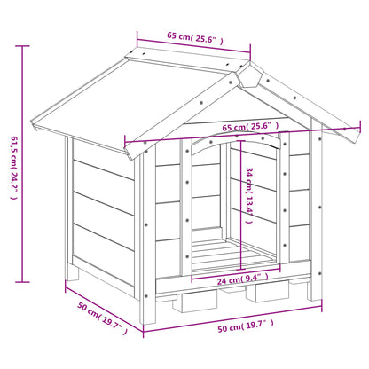 Chenil moka 65x65x61,5 cm bois de pin solide