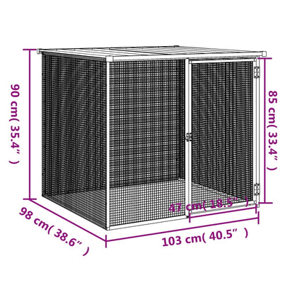 Poulailler avec toit anthracite 103x98x90 cm acier galvanisé