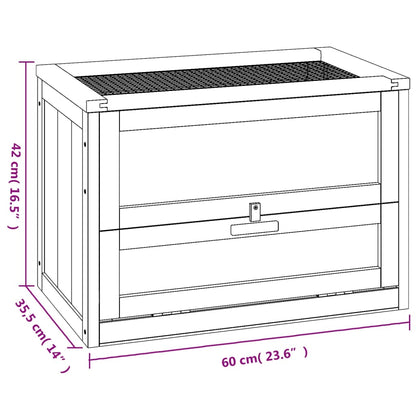 Cage à hamster 60x35,5x42 cm bois massif de sapin