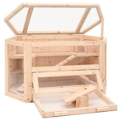 Cage à hamster 80x40x43 cm bois massif de sapin