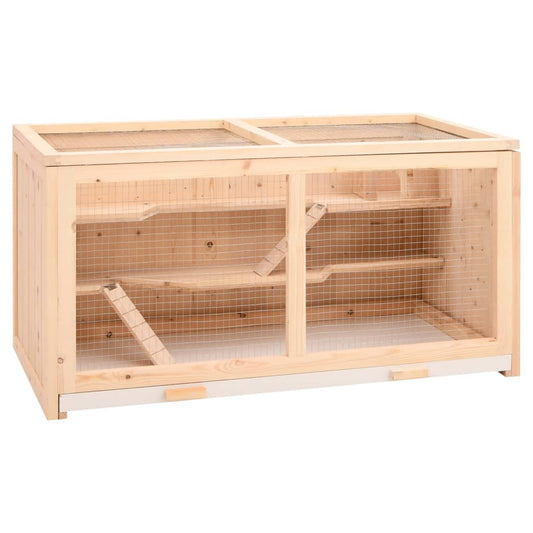 Cage à hamster 104x52x54 cm bois massif de sapin