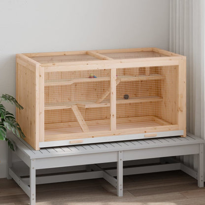 Cage à hamster 89,5x45x45 cm bois massif de sapin