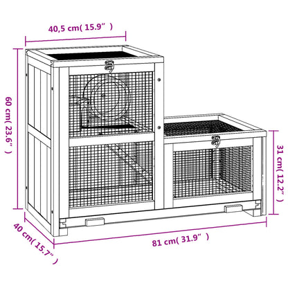 Cage à hamster 81x40x60 cm bois massif de sapin