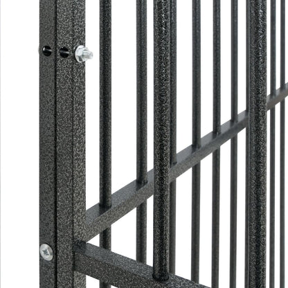 Cage pour chien avec roues noir gris acier galvanisé