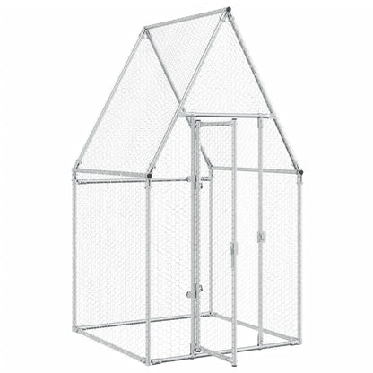 Cage pour poules argenté 100x100x190 cm acier galvanisé