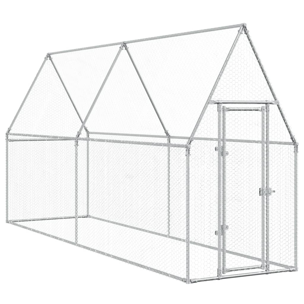 Cage pour poules argenté 400x100x190 cm acier galvanisé