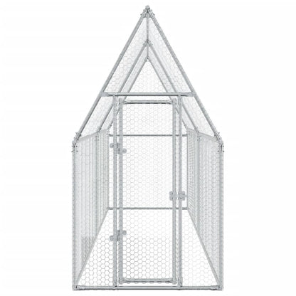 Cage pour poules argenté 400x100x190 cm acier galvanisé