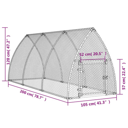 Cage pour poules argenté 300x105x120 cm acier galvanisé