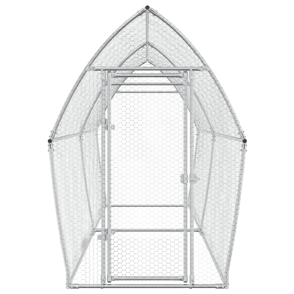 Cage pour poules argenté 400x105x182 cm acier galvanisé