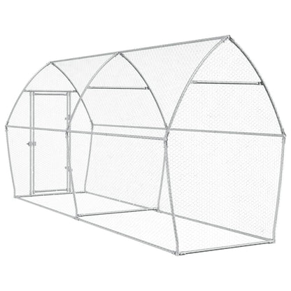 Cage pour poules argenté 400x105x182 cm acier galvanisé