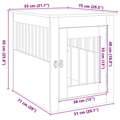 Meuble de cage pour chiens chêne sonoma 55x75x65 cm