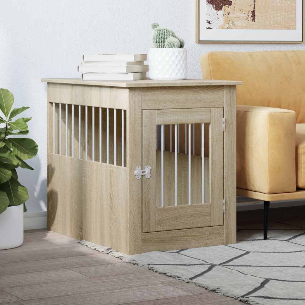 Meuble de cage pour chiens chêne sonoma 55x75x65 cm