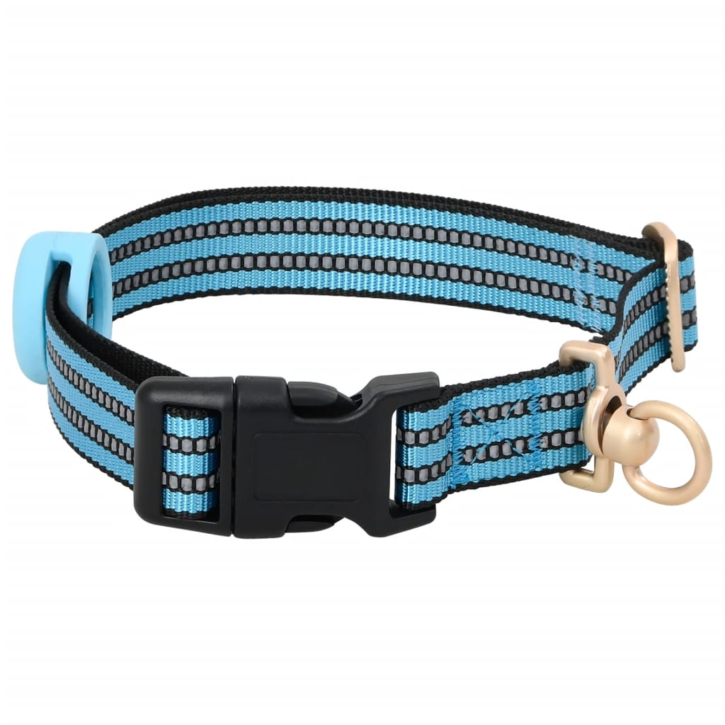 Harnais pour chien avec laisse et collier réglables bleu S