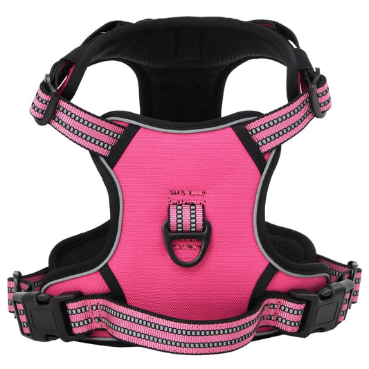 Harnais pour chien avec laisse et collier réglables rose S