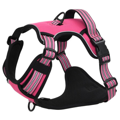 Harnais pour chien avec laisse et collier réglables rose S