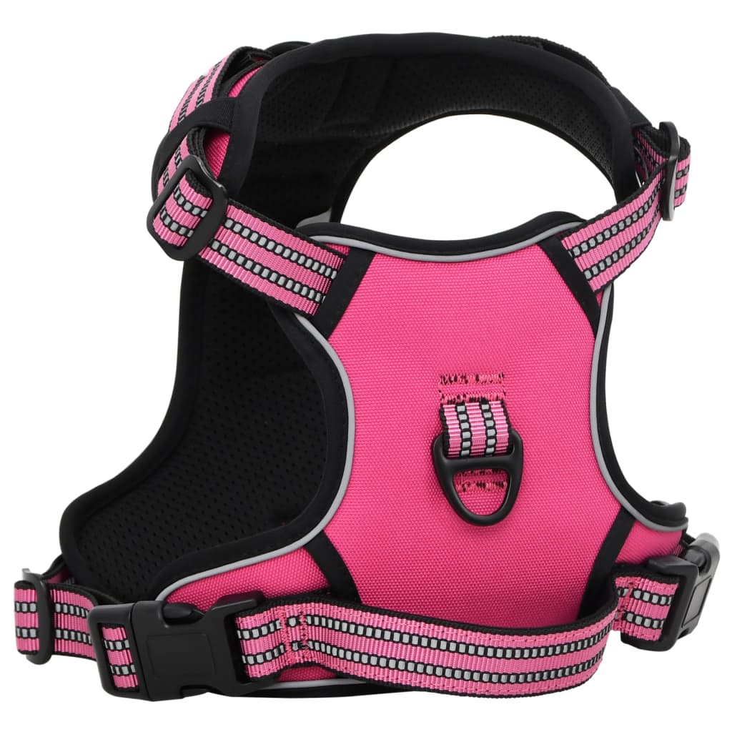 Harnais pour chien avec laisse et collier réglables rose M