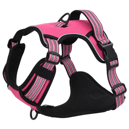 Harnais pour chien avec laisse et collier réglables rose M