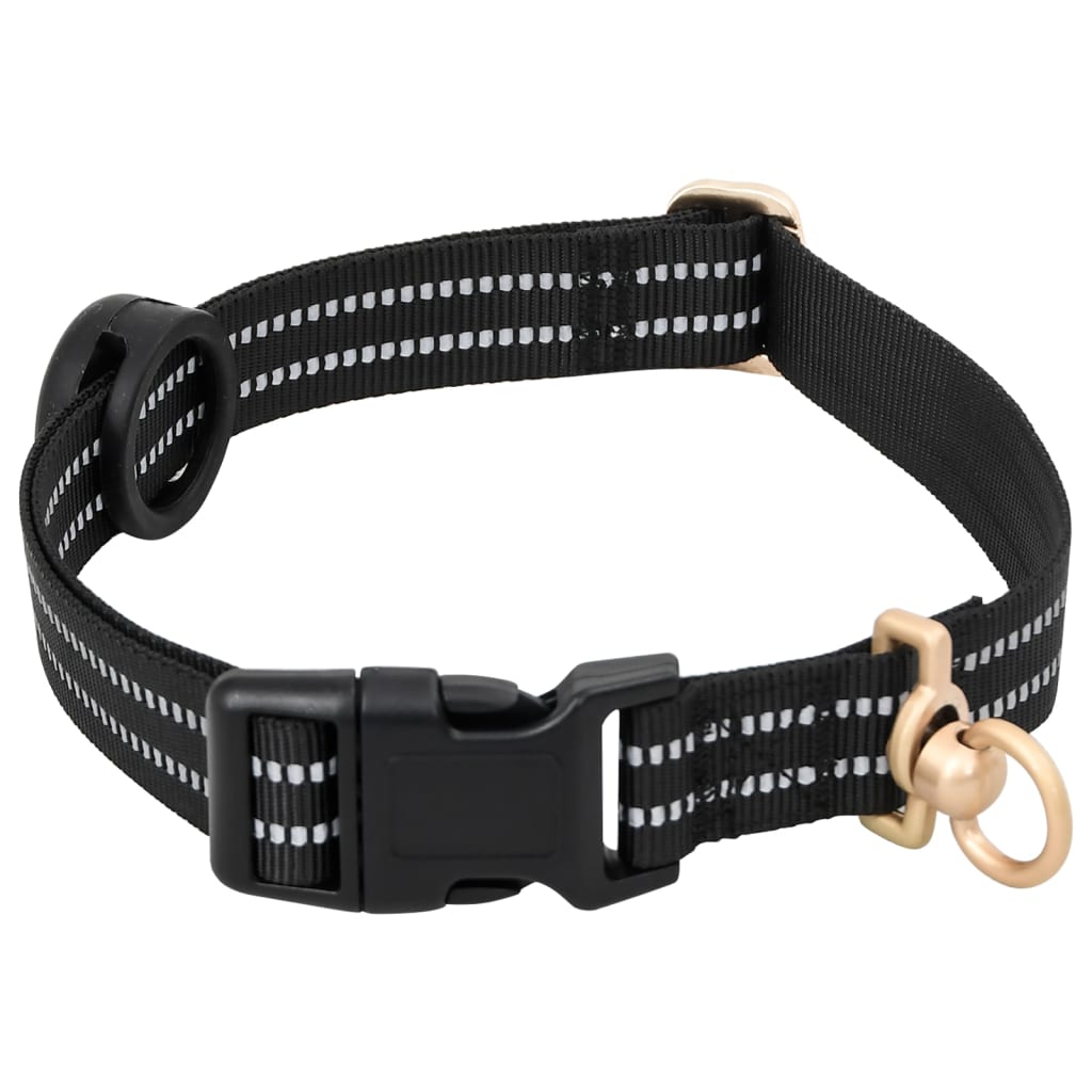 Harnais pour chien avec laisse et collier réglables noir L