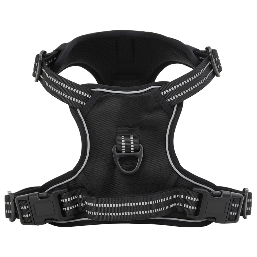 Harnais pour chien avec laisse et collier réglables noir XL